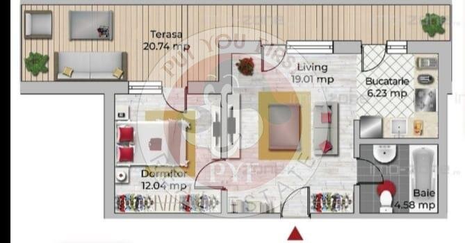 Lidl Uverturii | Apartament 2 camere | Semidecomandat | 63mp | B12192